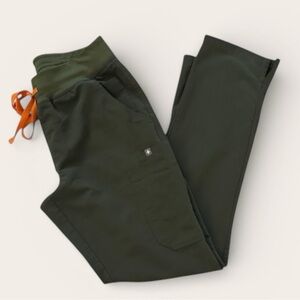 Figs Yola Scrub Pants, Women’s Small, Olive Green, Straight Leg, Classic Fit